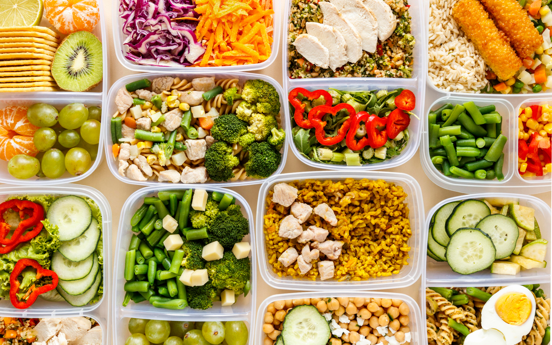 Oben Ansicht von Mealprep